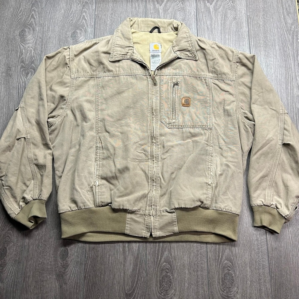 Carhartt J163 MUS Sandstone Santa Fe Jacket Tan Mens 2XL Vintage Workwear